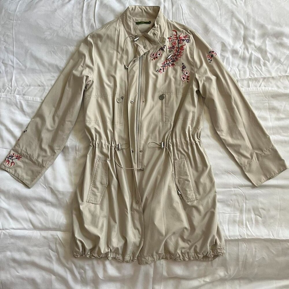 Oilily Embroidered Long Trench Coat